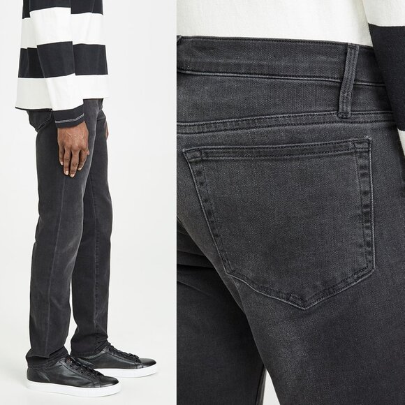 Frame Men's 32 L'Homme Slim Jeans in Long Shore Faded Black Gray $228 Inseam 32" - Picture 3 of 15